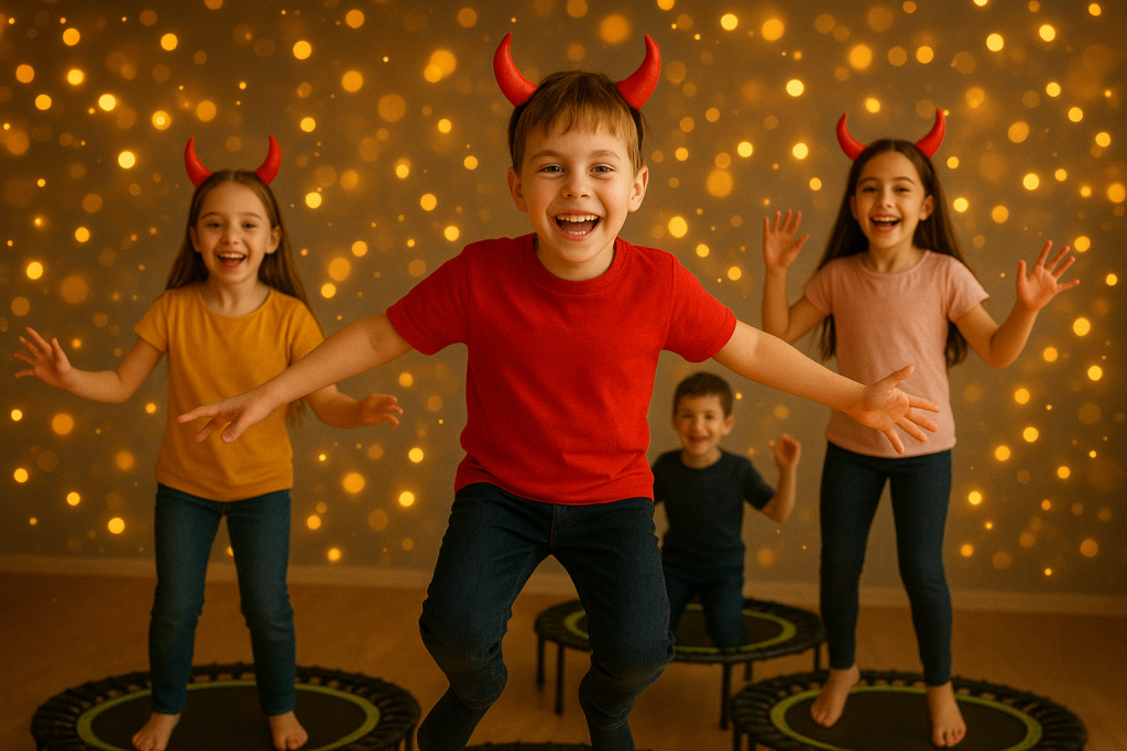 Čertovská sobota plná skákání a tvoření