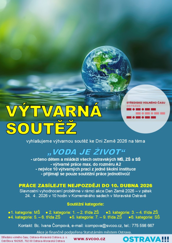Den Země 2026 Voda je život - vyhlášení propozic