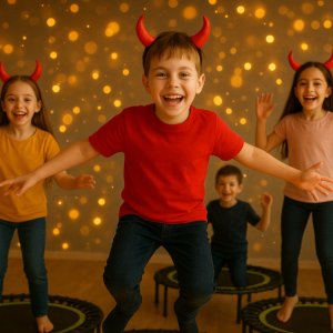 Čertovská sobota plná skákání a tvoření